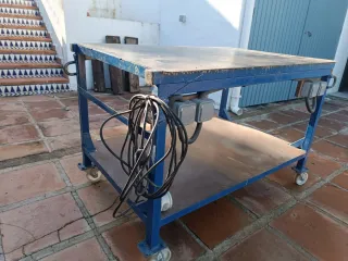 Mesa de Taller muy fuerte 127x84x85cm con Ruedas