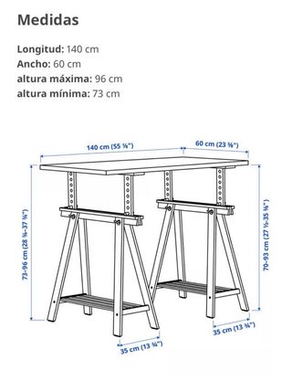 Escritorio Ikea madera y metal