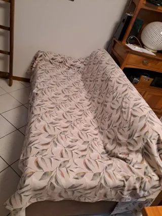 Divano letto 3 posti tessuto beige/grigio