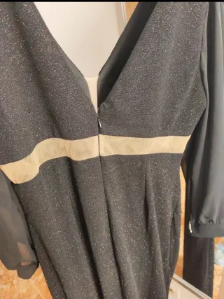 Vestido fiesta negro brillante