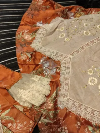 Vestido de Fallera Naranja y Dorado