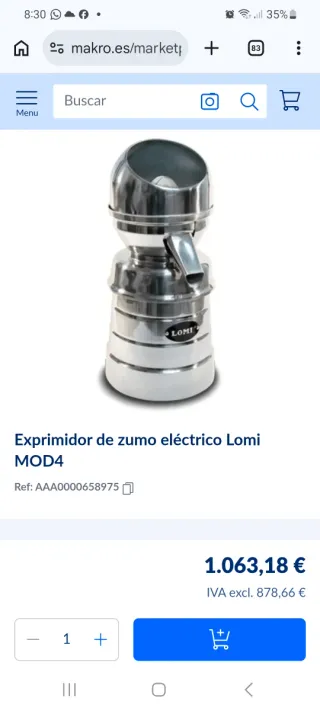 Exprimidor Eléctrico Profesional Lomi MOD4
