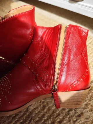 Botines piel Zara tachuelas hebilla