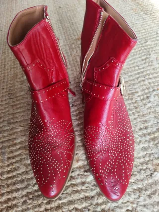 Botines piel Zara tachuelas hebilla