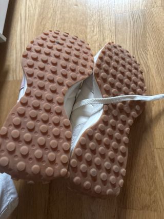 Zapatillas color crema y Rosas