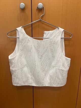 Top Novia Brillante Blanco Talla 38