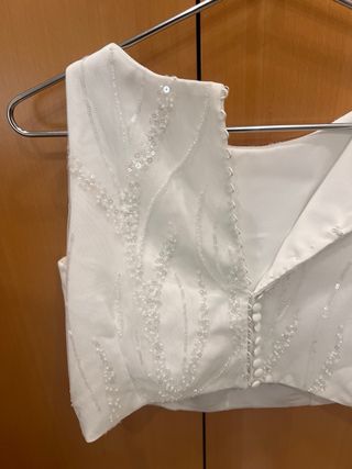 Top Novia Brillante Blanco Talla 38