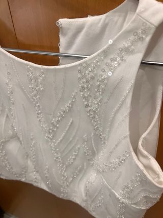 Top Novia Brillante Blanco Talla 38