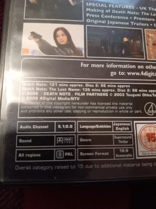 Death Note 1 y 2 DVD 4 Discos