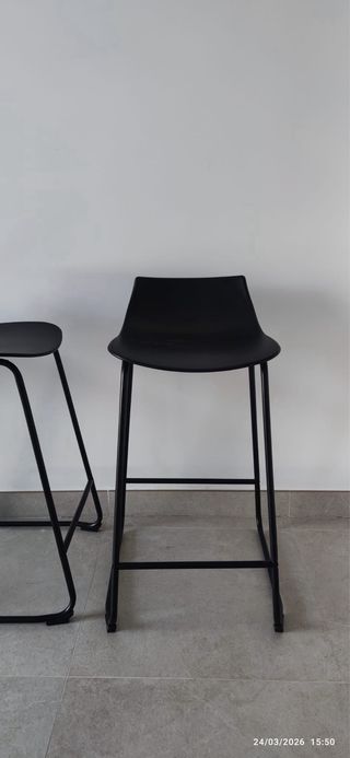 Pack 3 Taburetes Metálicos Negros