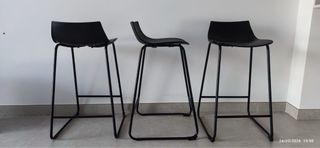 Pack 3 Taburetes Metálicos Negros
