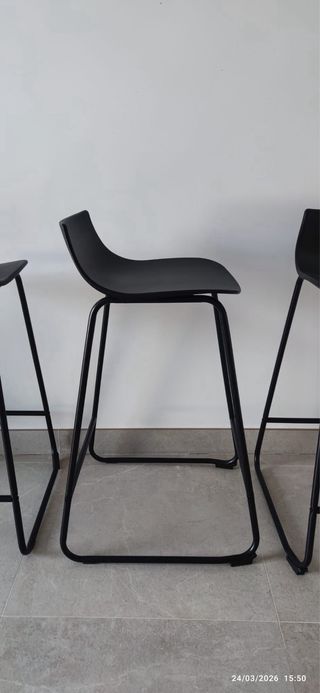 Pack 3 Taburetes Metálicos Negros