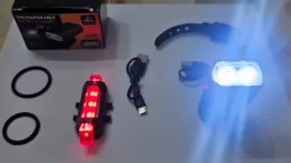 Coppia luci LED ricaricabili bicicletta