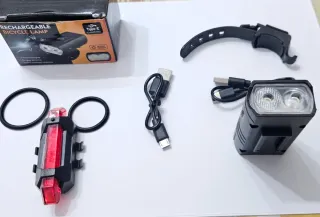 Coppia luci LED ricaricabili bicicletta