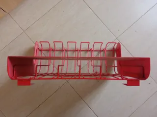 Expositor metálico rojo para botes,latas etc