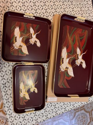 Bandejas japonesas vintage 1970s