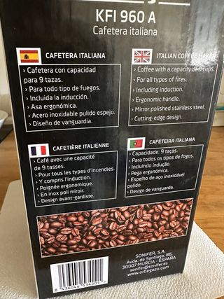 Cafetera italiana ORBEGOZO de ACERO INOXIDABLE