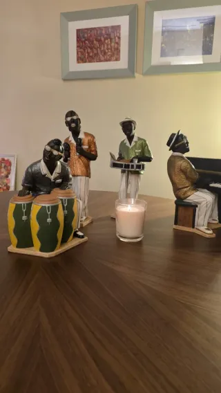 Conjunto 4 Figuras Músicos Jazz Vintage