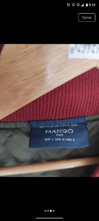 Bomber roja Mango con parche