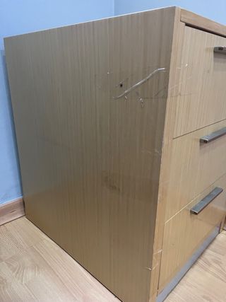 Cajonera 3 cajones madera y metal