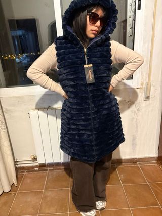 Chaleco suave azul. Talla s