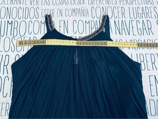 Vestido Invitada Eventos Azul Marino Largo M