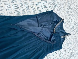 Vestido Invitada Eventos Azul Marino Largo M