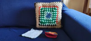 Set cuscino + 2 presine. Handmade