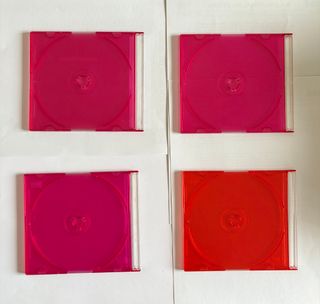 Pack 4 Cajas CD Vacías (3 Fucsia, 1 Roja)