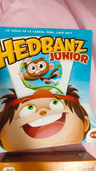 Lote 2 juegos mesa infantil Hedbanz Junior y Domin