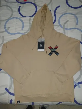 Sudadera Blue Banana Beige con Parche Multicolor