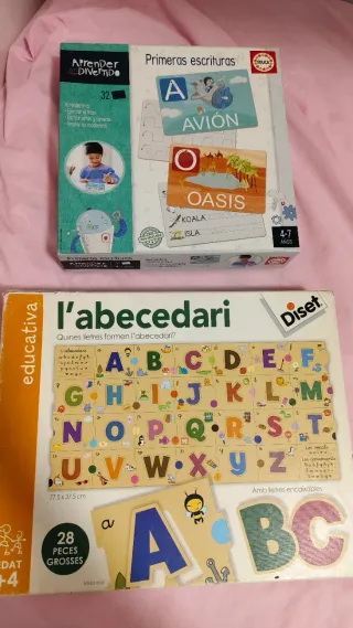 Lote 2 juegos educativos: escritura y abecedario