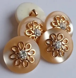 Lote 14 botones flor- 9 colores