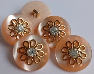 Lote 14 botones flor- 9 colores