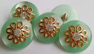 Lote 14 botones flor- 9 colores