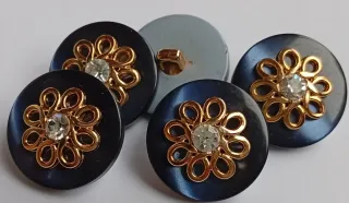 Lote 14 botones flor- 9 colores