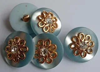 Lote 14 botones flor- 9 colores