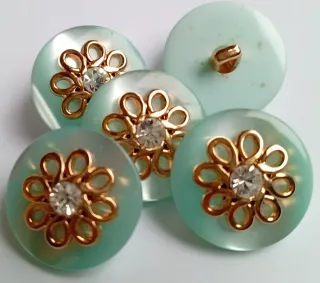 Lote 14 botones flor- 9 colores