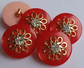 Lote 14 botones flor- 9 colores