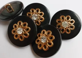 Lote 14 botones flor- 9 colores