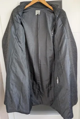 Talla M Hakei - Abrigo Cruzado Gris