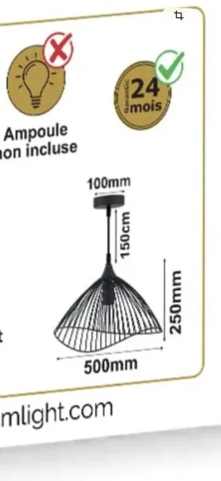 Lote 2 Lámparas Industriales Negras