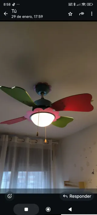 Ventilador infantil flor con Iluminación