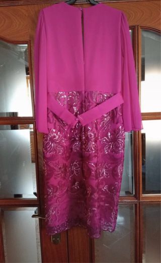 Vestido de fiesta rosa y morado