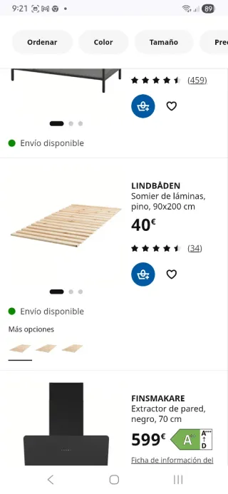 Somier IKEA 90x200 cm