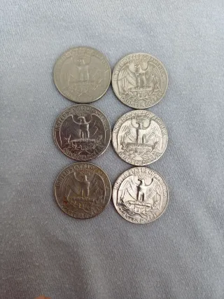 6 Cuartos de Dólar (Monedas)