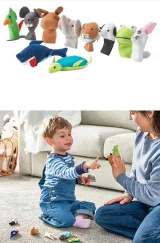 Marionetas dedos animales y Navidad