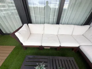Sofá modular +2 mesas para jardin o terraza Ikea