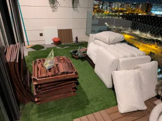 Sofá modular +2 mesas para jardin o terraza Ikea