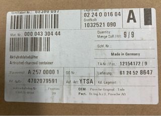 FILTRO CARBON ACTIVO EVAPORACION PORSCHE CAYENNE